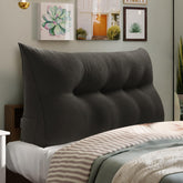Triangular Reading Backrest Pillow 85% Linen 15% Cotton Blend—— Deep Gray